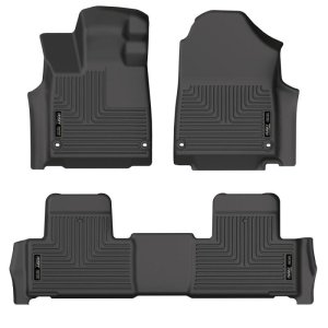 Acura MDX Floor Liners - Front + 2nd Seat - Husky Liners - WeatherBeater Series - Black - 2022+